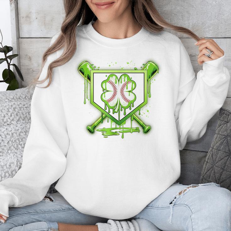 Baseball Icecream St Patrick's Day Lucky Charm Shamrock Drip Unisex Sweatshirt Baseball Icecream St Patrick's Day Lucky Charm Shamrock Drip Unisex Sweatshirt