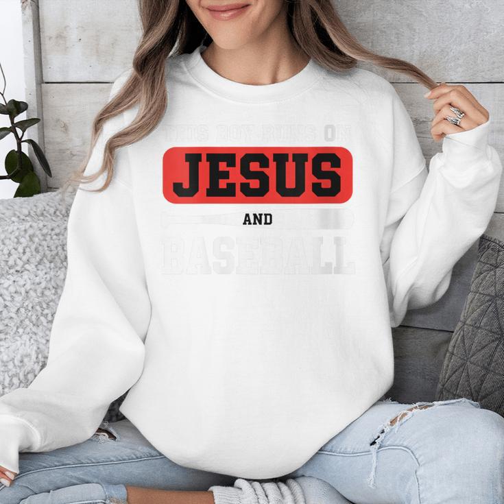 This Boy Runs On Jesus And Baseball Christian Baseball Unisex Sweatshirt