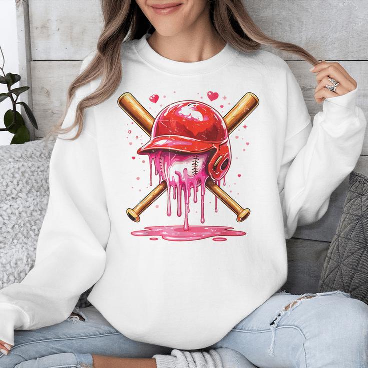Boys Valentine Day Baseball Helmet Drip Ice-Cream Youth Kids Unisex Sweatshirt
