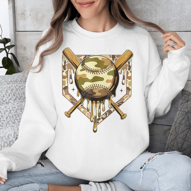 Camo Baseball Dripping Military Camouflage Sports Men Boy Unisex Sweatshirt
