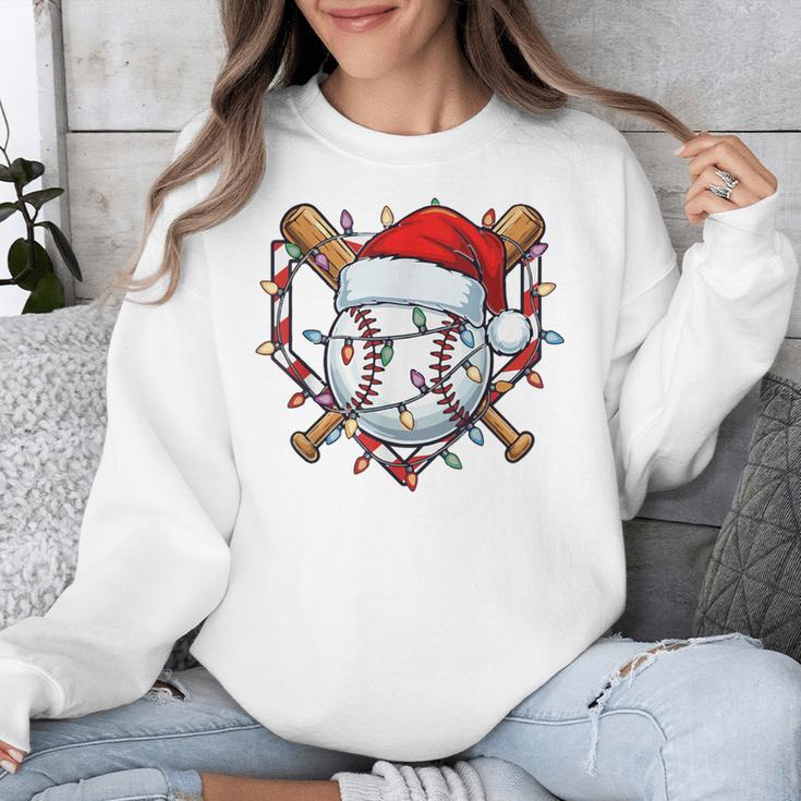 Christmas Baseball Santa Hat For Baseball Players Fans Unisex Sweatshirt