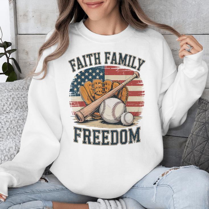 Faith Family Freedom Patriotic Christian Baseball Game Day Unisex Sweatshirt Faith Family Freedom Patriotic Christian Baseball Game Day Unisex Sweatshirt
