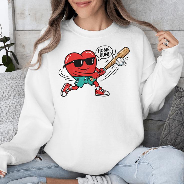 Heart Valentines Day Baseball Men Boys Kids Teens Unisex Sweatshirt Heart Valentines Day Baseball Men Boys Kids Teens Unisex Sweatshirt