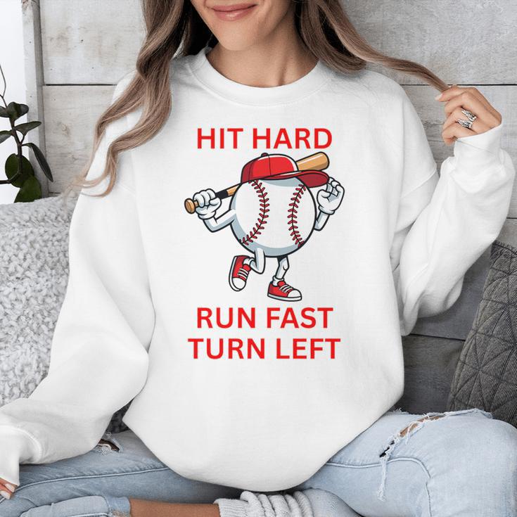 Hit Hard Run Fast Turn Left Baseball Player Premium Tri-Blend Unisex Sweatshirt Hit Hard Run Fast Turn Left Baseball Player Premium Tri-Blend Unisex Sweatshirt