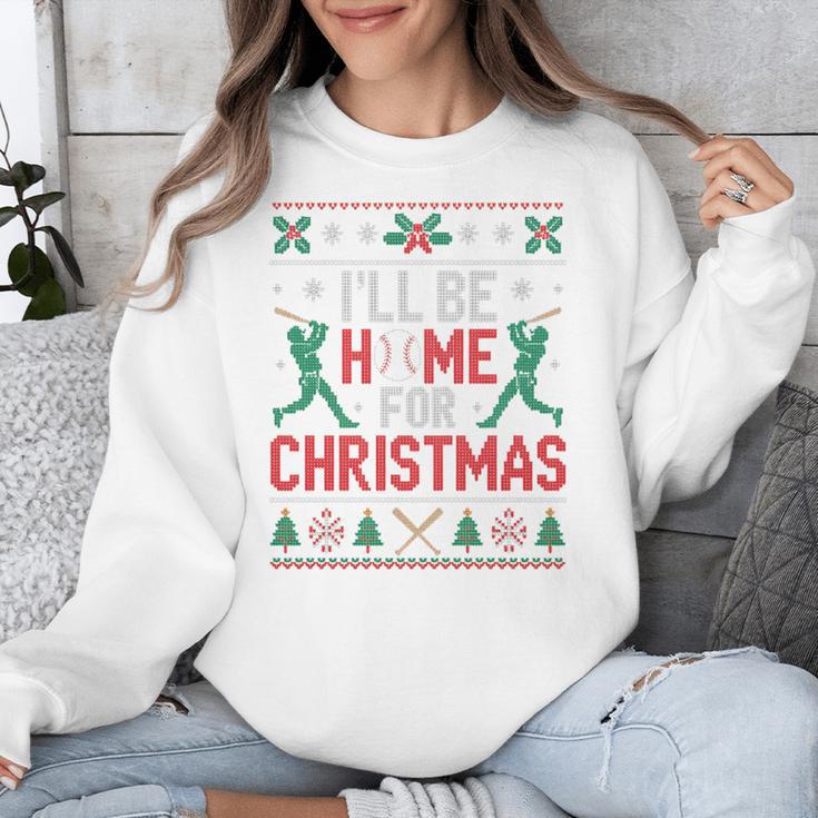 I’Ll Be Home For Christmas Baseball Ugly Sweater Art Unisex Sweatshirt I’Ll Be Home For Christmas Baseball Ugly Sweater Art Unisex Sweatshirt