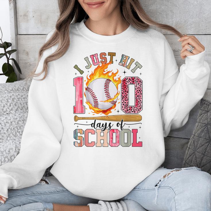 I Just Hit 100 Days Of School Baseball Lovers Fans Boys Kids Unisex Sweatshirt I Just Hit 100 Days Of School Baseball Lovers Fans Boys Kids Unisex Sweatshirt
