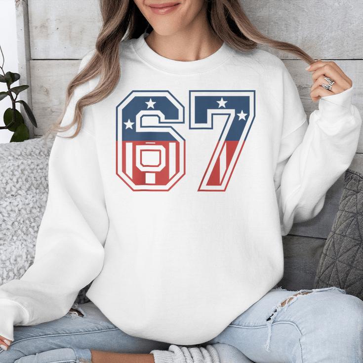 Number 67 USA Raglan Baseball Tee Unisex Sweatshirt