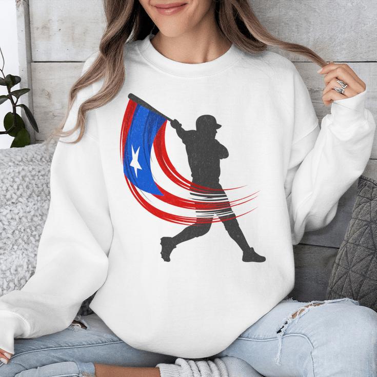 Puerto Rico Baseball Flag Player Boricua Heritage Sports Unisex Sweatshirt