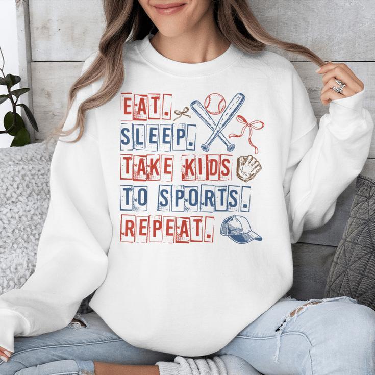 Retro Eat Sleep Take Kids To Sports Repeat Game Day Baseball Unisex Sweatshirt Retro Eat Sleep Take Kids To Sports Repeat Game Day Baseball Unisex Sweatshirt