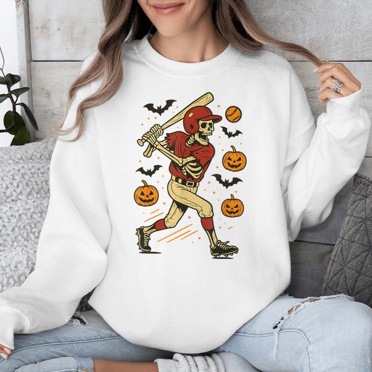 Skeleton Halloween Baseball Boys Men Kids Toddler Unisex Sweatshirt
