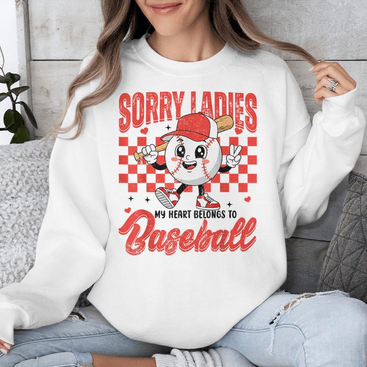 Sorry Ladies My Heart Belongs To Baseball Valentines Boys Unisex Sweatshirt
