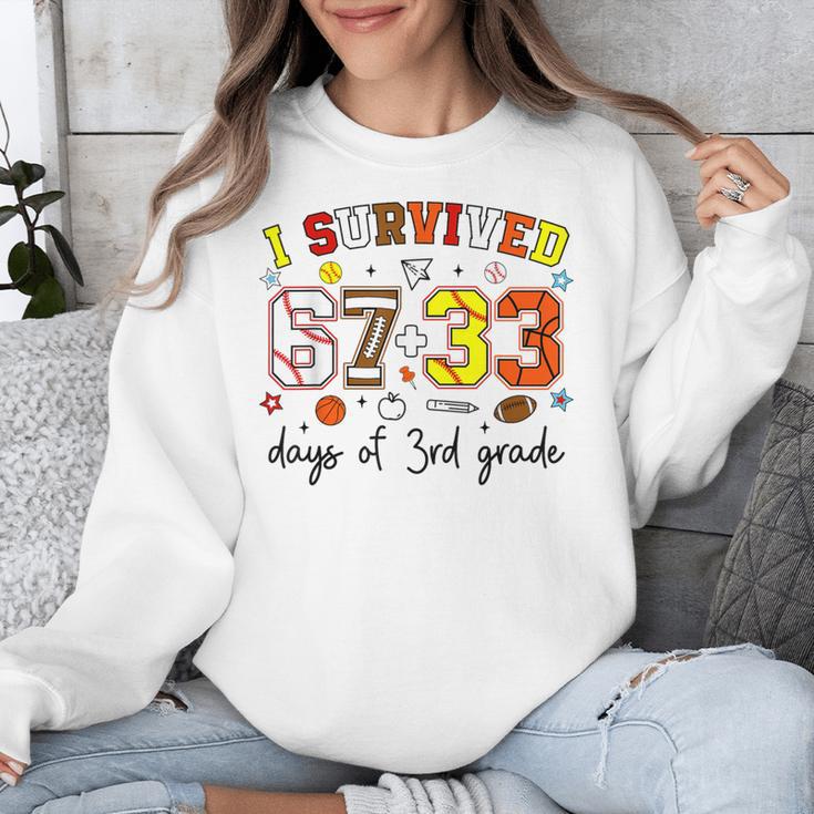 I Survived 6733 Days Baseball Football Softball 3rd Grade Unisex Sweatshirt