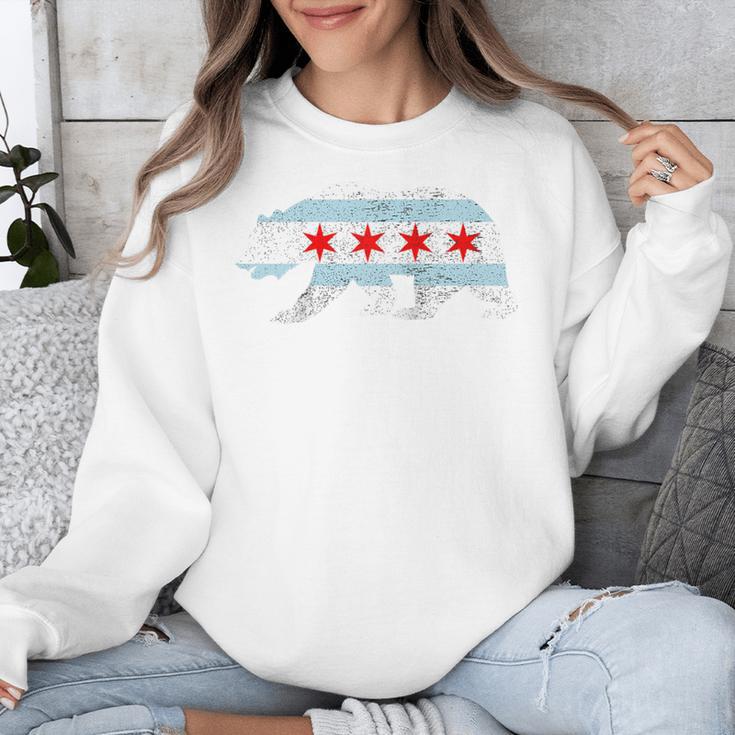Sweet Vintage Retro Chicago City Flag Bear Print Raglan Baseball Tee Unisex Sweatshirt Sweet Vintage Retro Chicago City Flag Bear Print Raglan Baseball Tee Unisex Sweatshirt