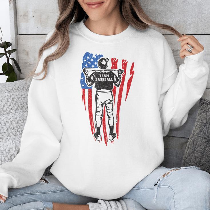 US Flag Baseball Player Batter Sport Lover Team Coach Family Unisex Sweatshirt US Flag Baseball Player Batter Sport Lover Team Coach Family Unisex Sweatshirt