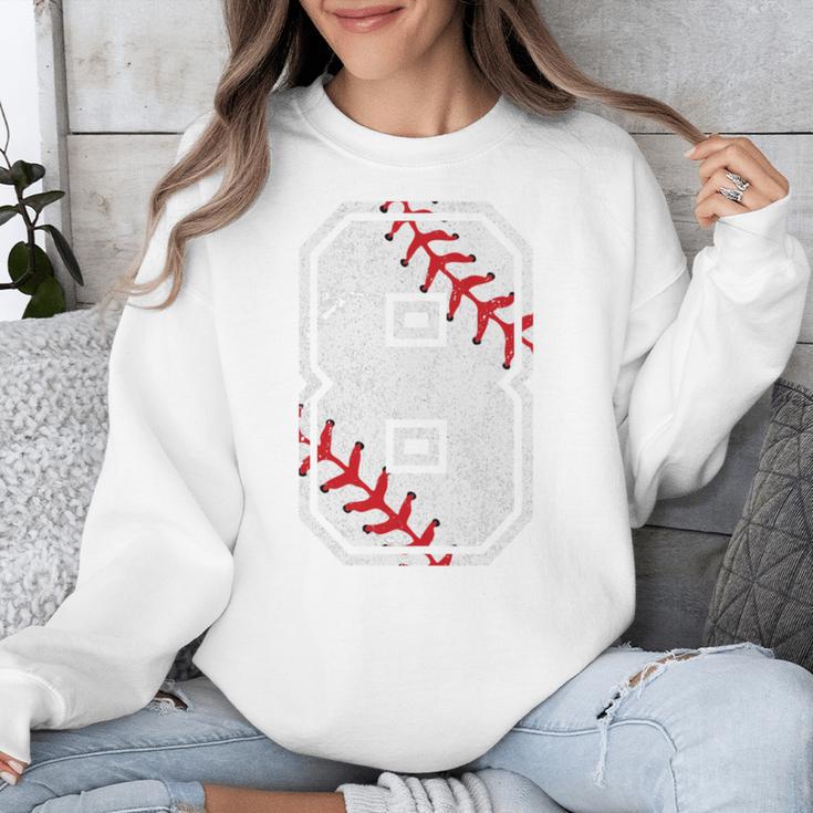 Vintage Baseball 8 Jersey Number 8 Unisex Sweatshirt Vintage Baseball 8 Jersey Number 8 Unisex Sweatshirt