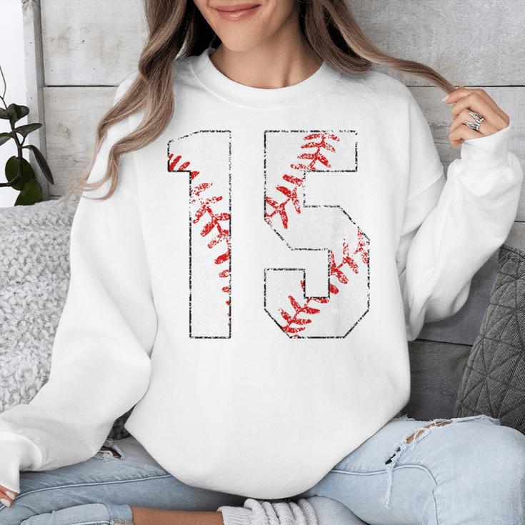 Vintage Distressed Baseball Number 15 Jersey Player Uniform Unisex Sweatshirt Vintage Distressed Baseball Number 15 Jersey Player Uniform Unisex Sweatshirt