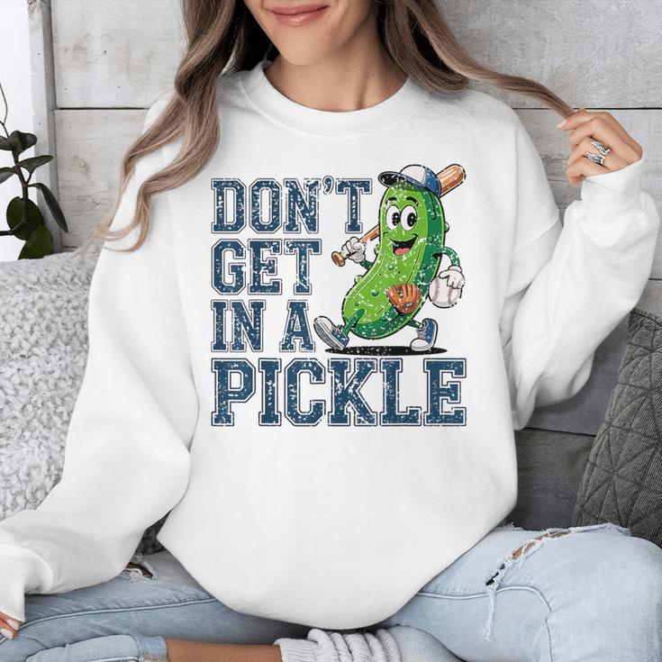 Youth Baseball Catcher Humor Don’t Get In A Pickle Unisex Sweatshirt Youth Baseball Catcher Humor Don’t Get In A Pickle Unisex Sweatshirt