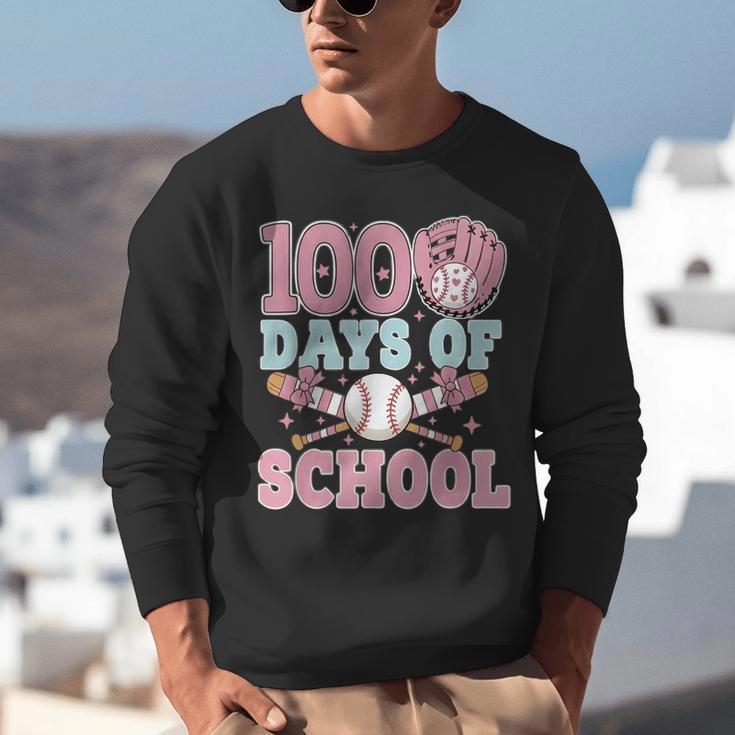 100 Days Of School Baseball 100th Day Of School Girls Unisex Sweatshirt 100 Days Of School Baseball 100th Day Of School Girls Unisex Sweatshirt