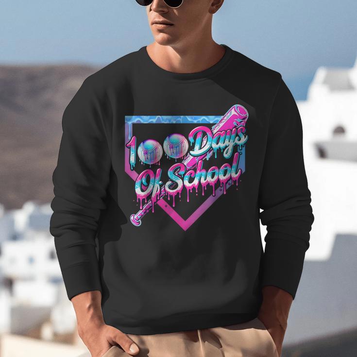 100 Days Of School Baseball 100th Day Ice Cream Boys Kids Unisex Sweatshirt 100 Days Of School Baseball 100th Day Ice Cream Boys Kids Unisex Sweatshirt