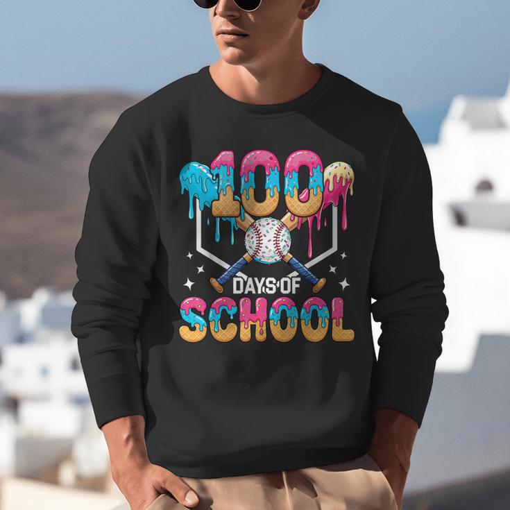 100 Days Of School Baseball Boys Ice Cream Drip 100th Day Unisex Sweatshirt 100 Days Of School Baseball Boys Ice Cream Drip 100th Day Unisex Sweatshirt