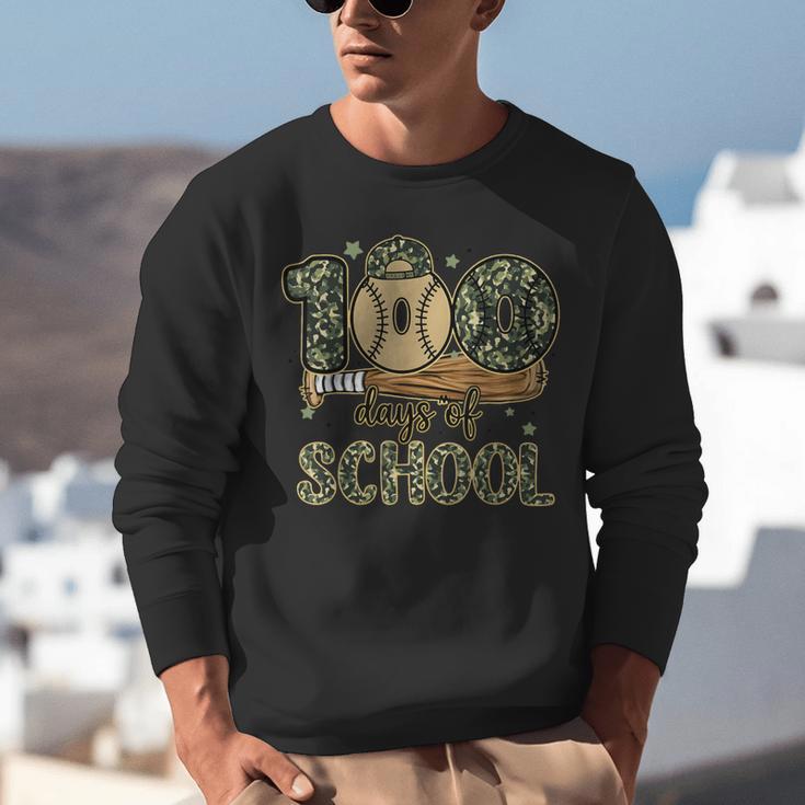 100 Days Of School Baseball Camo Boys Kids 100th Day Unisex Sweatshirt 100 Days Of School Baseball Camo Boys Kids 100th Day Unisex Sweatshirt