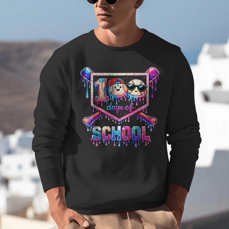 100 Days Of School Baseball Drip Boys For Men Kids Unisex Sweatshirt
