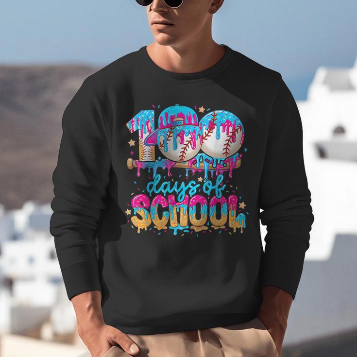 100 Days Of School Baseball Ice Cream For Boy Girl Kids Unisex Sweatshirt