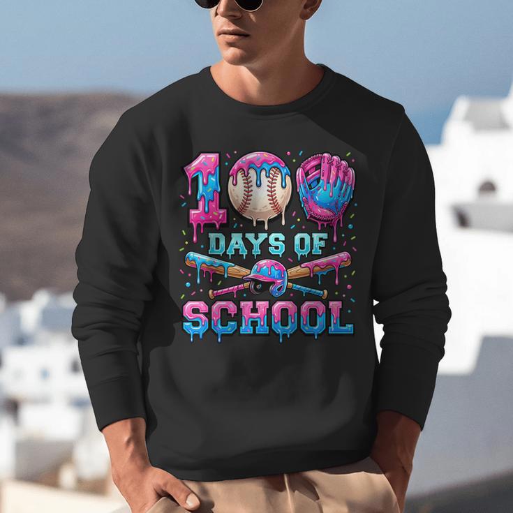 100 Days Of School Baseball Sports Drip Graphic Unisex Sweatshirt