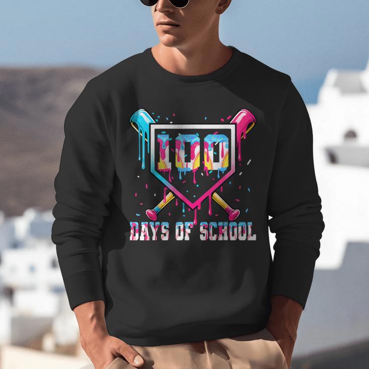 100 Days Of School Boy Kids Baseball Ice Cream Drip Teacher Unisex Sweatshirt 100 Days Of School Boy Kids Baseball Ice Cream Drip Teacher Unisex Sweatshirt