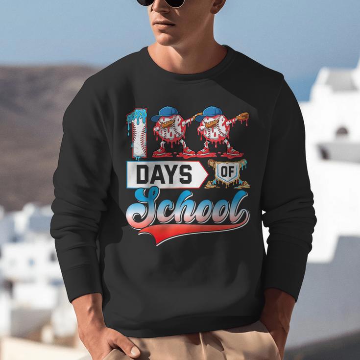 100 Days Of School Boys Baseball Drip 100th Day Dabbing Ball Unisex Sweatshirt 100 Days Of School Boys Baseball Drip 100th Day Dabbing Ball Unisex Sweatshirt