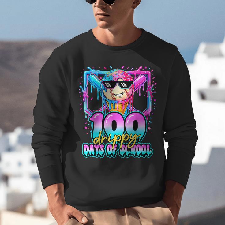 100 Drippy Days Of School Baseball Ice Cream 100th Day Boys Unisex Sweatshirt 100 Drippy Days Of School Baseball Ice Cream 100th Day Boys Unisex Sweatshirt