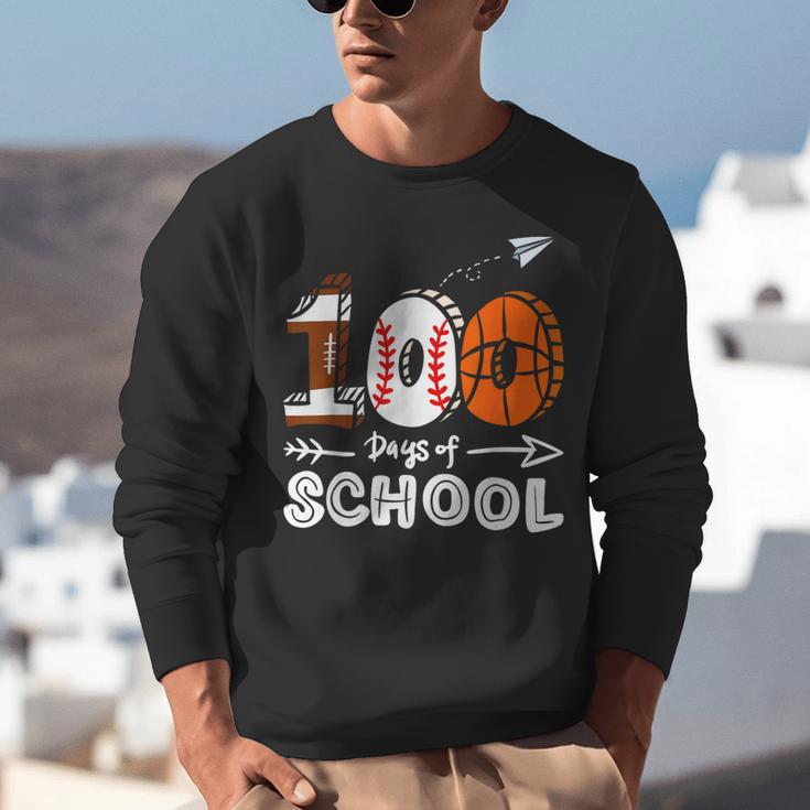 100th Day Of School Basketball Baseball Football Kids Boys Unisex Sweatshirt 100th Day Of School Basketball Baseball Football Kids Boys Unisex Sweatshirt