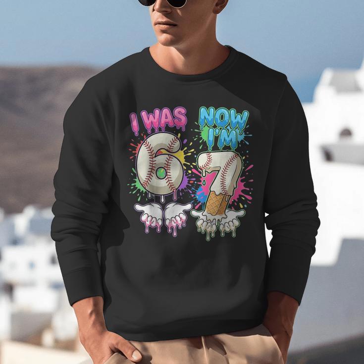 I Was 6 Now I'm 7 Baseball Drip 67 Birthday Boy 7th Birthday Unisex Sweatshirt I Was 6 Now I'm 7 Baseball Drip 67 Birthday Boy 7th Birthday Unisex Sweatshirt
