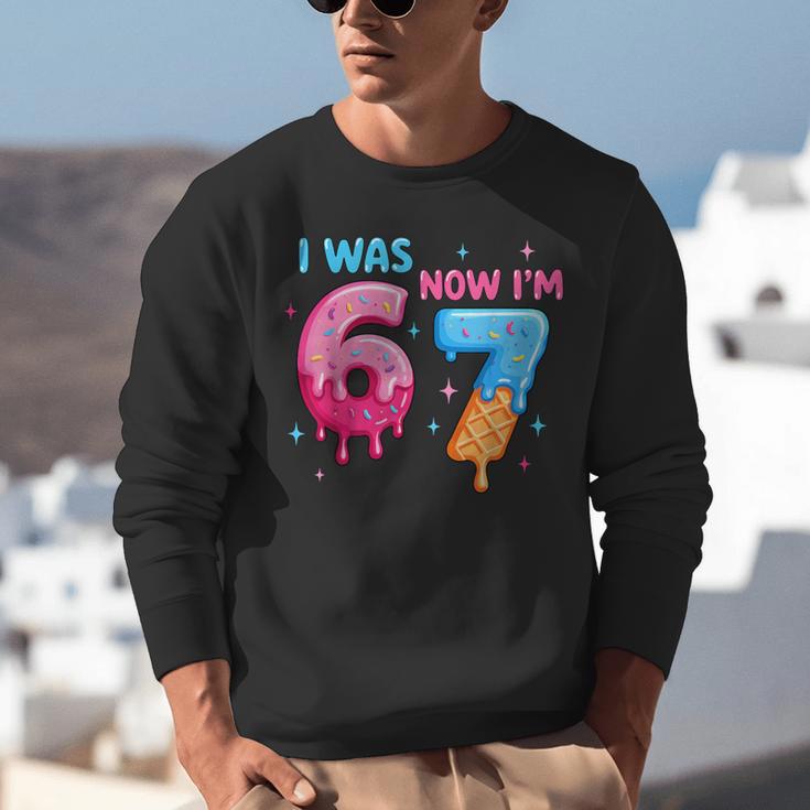 I Was 6 Now I'm 7 Meme Six Seven Baseball 7th Birthday Unisex Sweatshirt I Was 6 Now I'm 7 Meme Six Seven Baseball 7th Birthday Unisex Sweatshirt