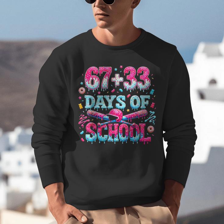 67 33 Days Of School Baseball Drip 100th Day Of School Boys Unisex Sweatshirt