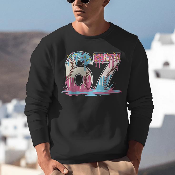 67 Baseball Ice Cream Drip Meme Six Seven Gen Alpha Unisex Sweatshirt 67 Baseball Ice Cream Drip Meme Six Seven Gen Alpha Unisex Sweatshirt