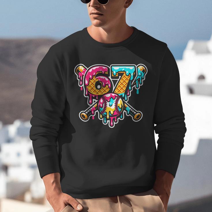 67 Baseball Ice Cream Drip Number Unisex Sweatshirt 67 Baseball Ice Cream Drip Number Unisex Sweatshirt