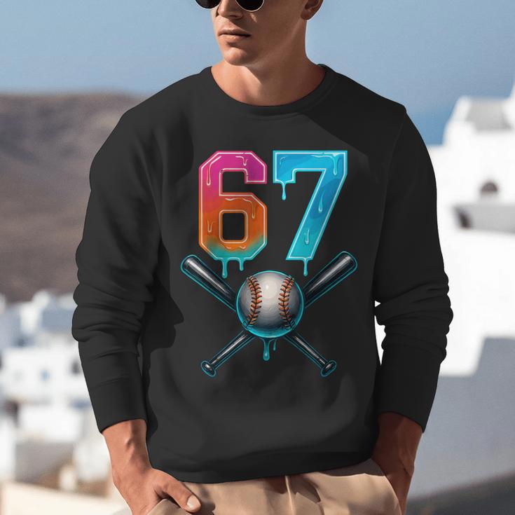 67 Baseball Meme Cool Drip Number 67 Player Or 67th Birthday Unisex Sweatshirt