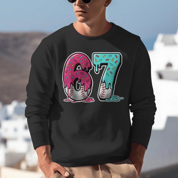 67 Ice Cream Drip Baseball Gen Alpha Slang Six Seven Meme Unisex Sweatshirt 67 Ice Cream Drip Baseball Gen Alpha Slang Six Seven Meme Unisex Sweatshirt