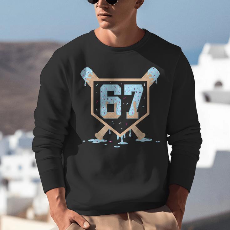 67 Ice Cream Drip Baseball Meme Six Seven Gen Alpha Unisex Sweatshirt 67 Ice Cream Drip Baseball Meme Six Seven Gen Alpha Unisex Sweatshirt