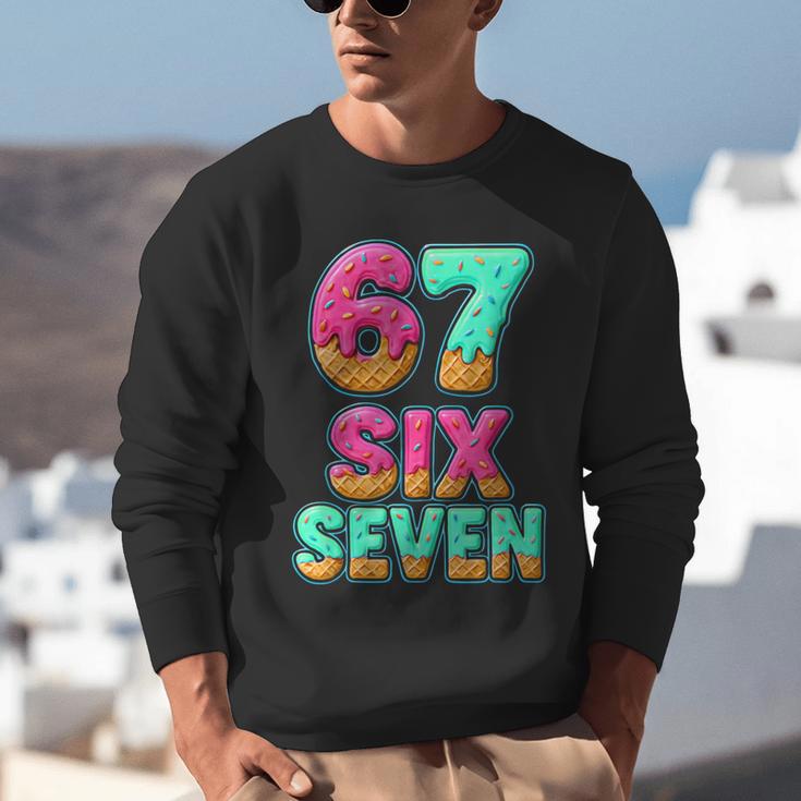 67 Ice Cream Drip Baseball Six Seven 6-7 Meme Teen Boy Unisex Sweatshirt 67 Ice Cream Drip Baseball Six Seven 6-7 Meme Teen Boy Unisex Sweatshirt