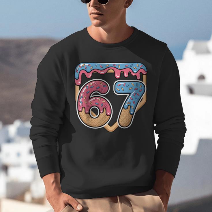 67 Ice Cream Drip Meme Baseball Unisex Sweatshirt