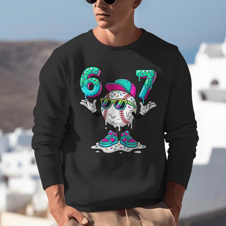 67 Meme Six Seven 6 7 Meme Baseball Drip Unisex Sweatshirt