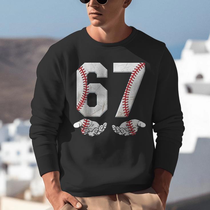 67 Six Seven Number 6 7 Meme Baseball Six Seven For Boys Men Unisex Sweatshirt 67 Six Seven Number 6 7 Meme Baseball Six Seven For Boys Men Unisex Sweatshirt