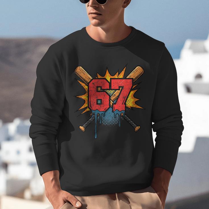 67 Sports Meme – Baseball Bats Number 6 7 Unisex Sweatshirt