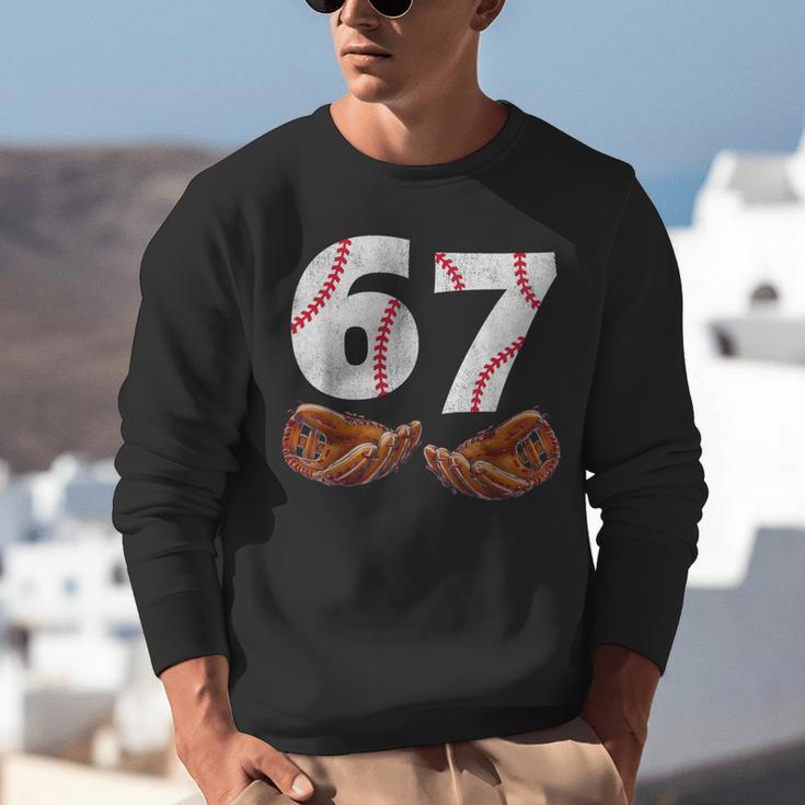 67 Trend Baseball Glove Number Style Unisex Sweatshirt
