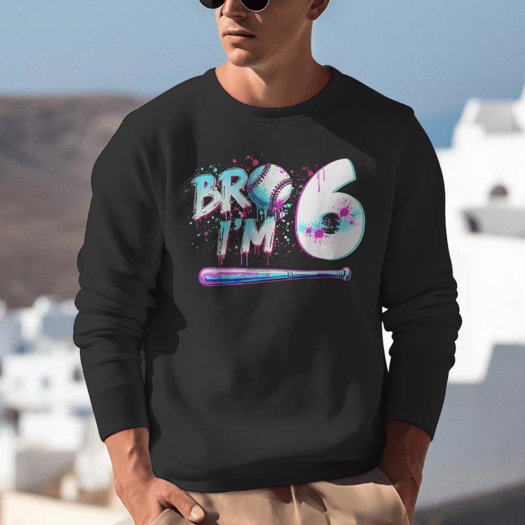 6th Birthday Boy Bro I'm 6 Year Old Baseball Ice Cream Drip Unisex Sweatshirt 6th Birthday Boy Bro I'm 6 Year Old Baseball Ice Cream Drip Unisex Sweatshirt