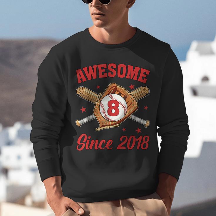 8 Year Old Boys Awesome Since 2018 Baseball Birthday Unisex Sweatshirt 8 Year Old Boys Awesome Since 2018 Baseball Birthday Unisex Sweatshirt
