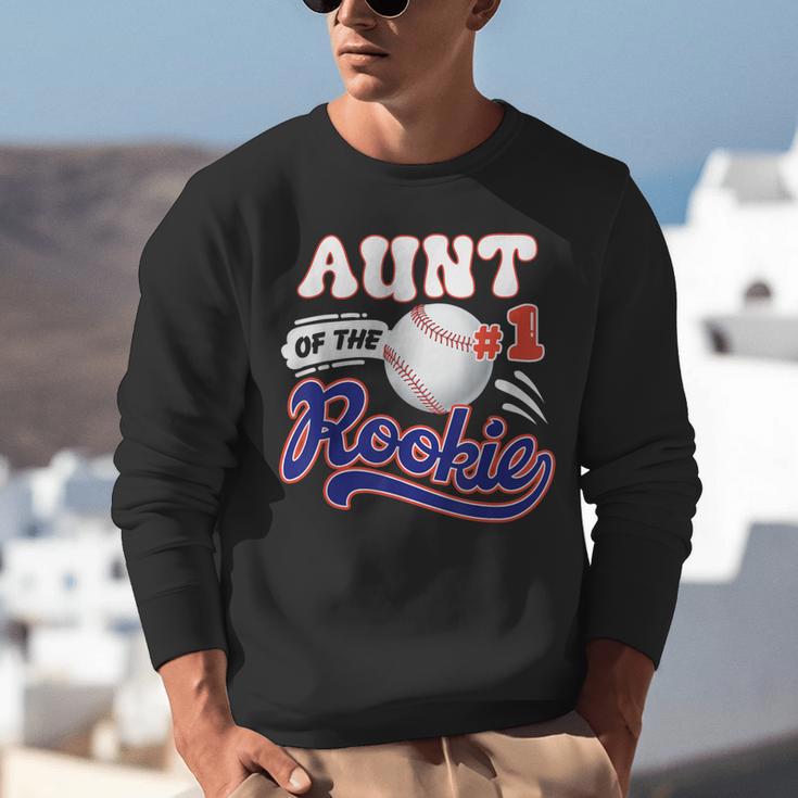 Aunt Rookie Of Year 1st Birthday Baseball Theme Matching Unisex Sweatshirt