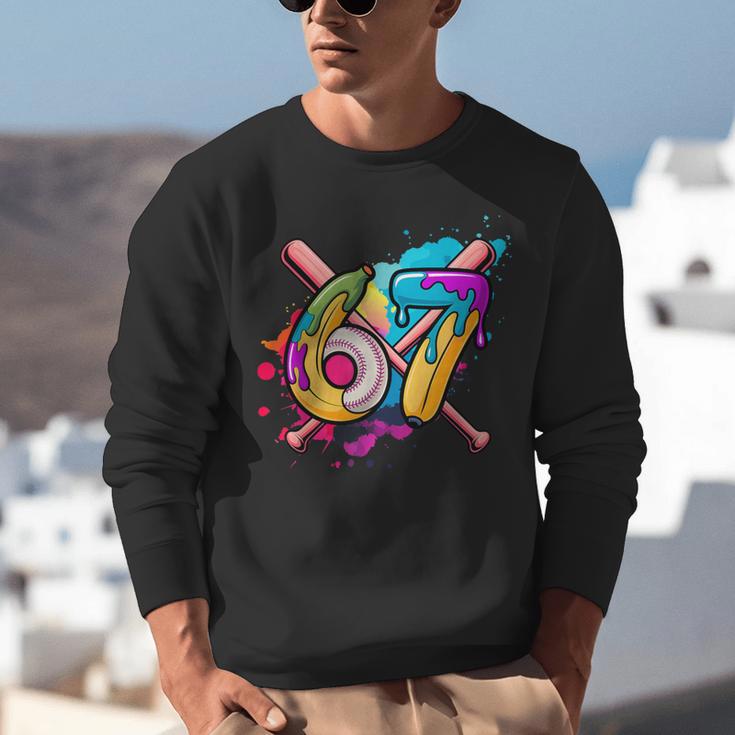 Banana Baseball 67 Ice Cream Drip Meme Unisex Sweatshirt